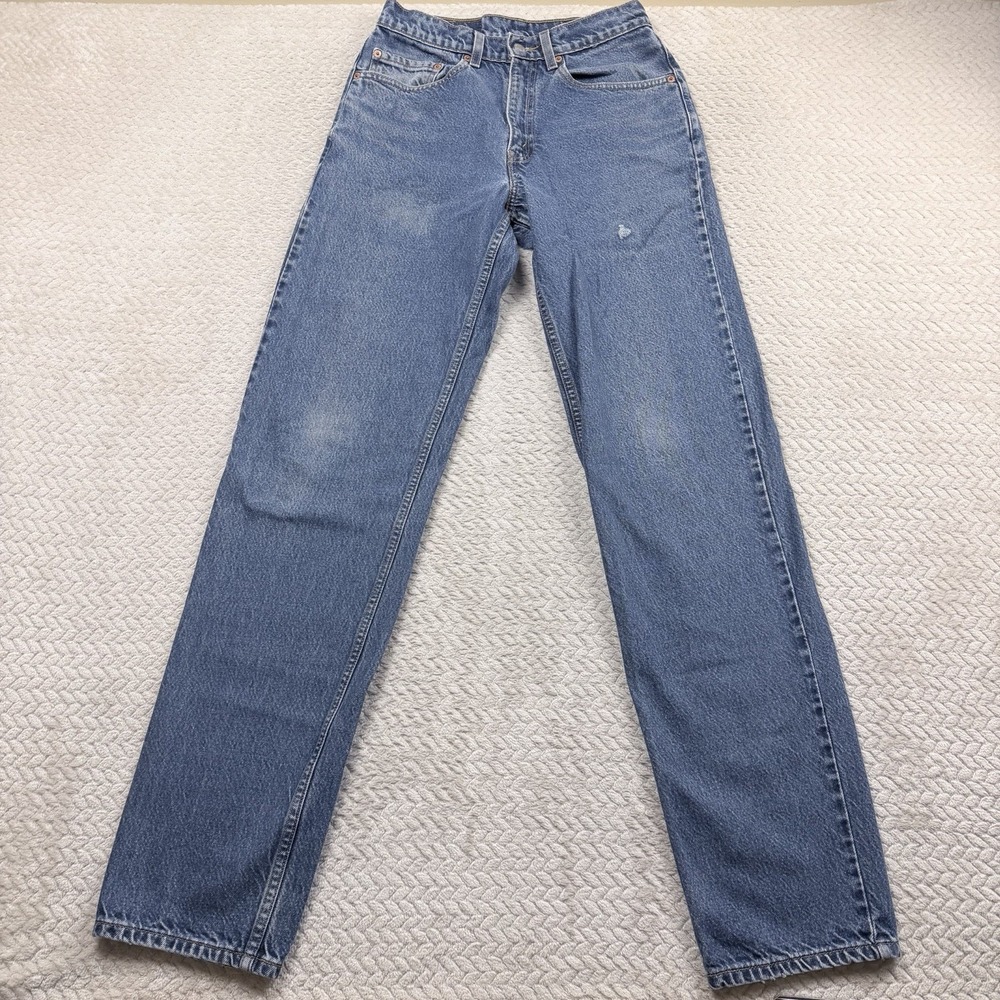 Vintage Levi's 550 Relaxed Fit Jeans 28x35 Long Tall Distressed Denim USA 90s